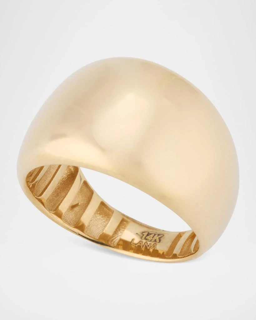 LANA 14K Yellow Gold Curved Bubble Ring 3