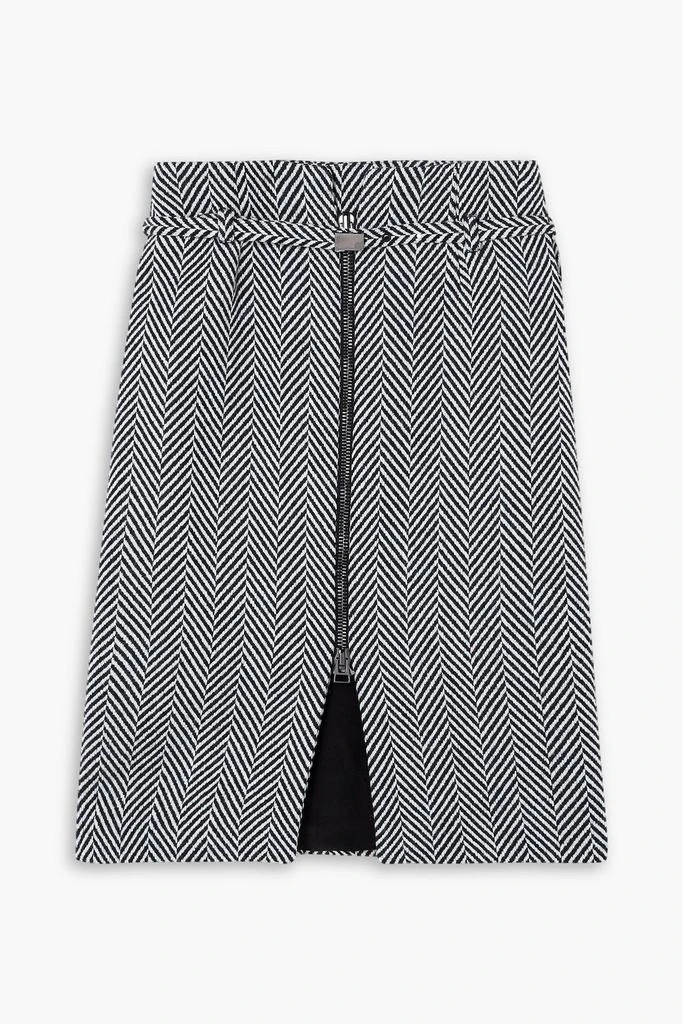 Tom Ford Belted herringbone wool-blend skirt 1