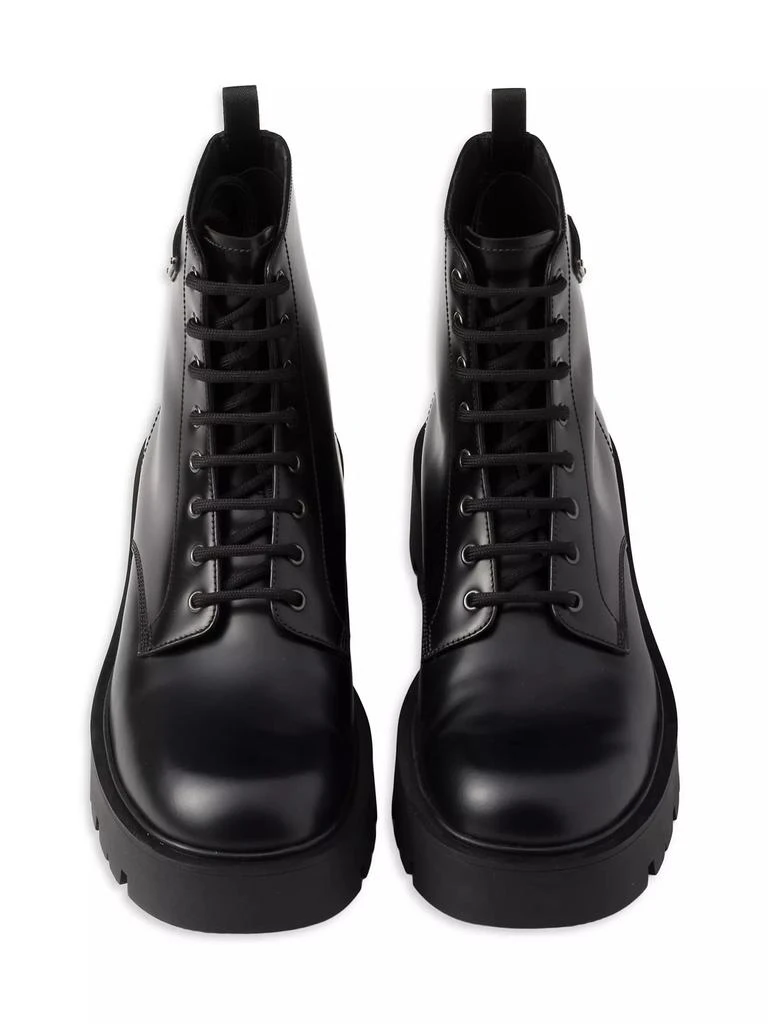 Prada Brushed Leather Combat Boots 3