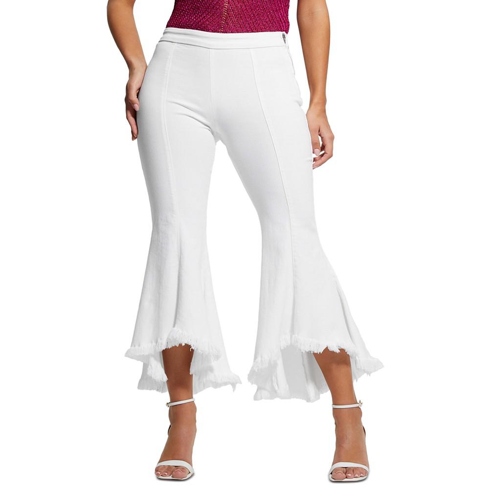 GUESS Women's Sofia 1981 Fringe-Trim Flare-Leg Jeans