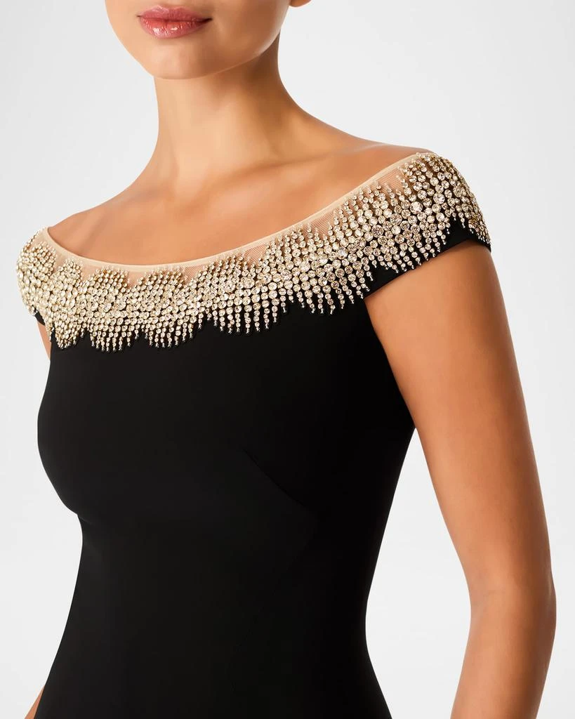 Jenny Packham Azalea Crystal Off-The-Shoulder Gown 4