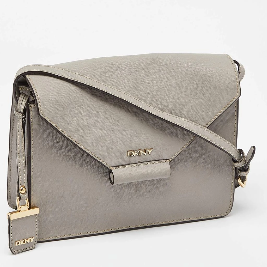 DKNY DKNY Grey Leather Flap Crossbody Bag 3