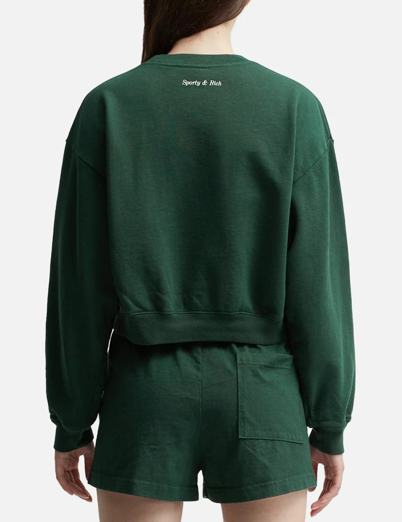 Sporty & Rich Wellness Club Flocked Cropped Crewneck 3