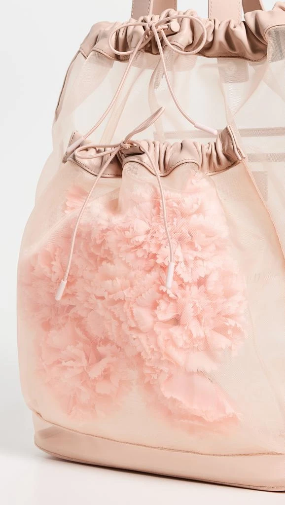 Simone Rocha Sheer Stuffed Carnation Drawstring Pocket Tote Bag 4