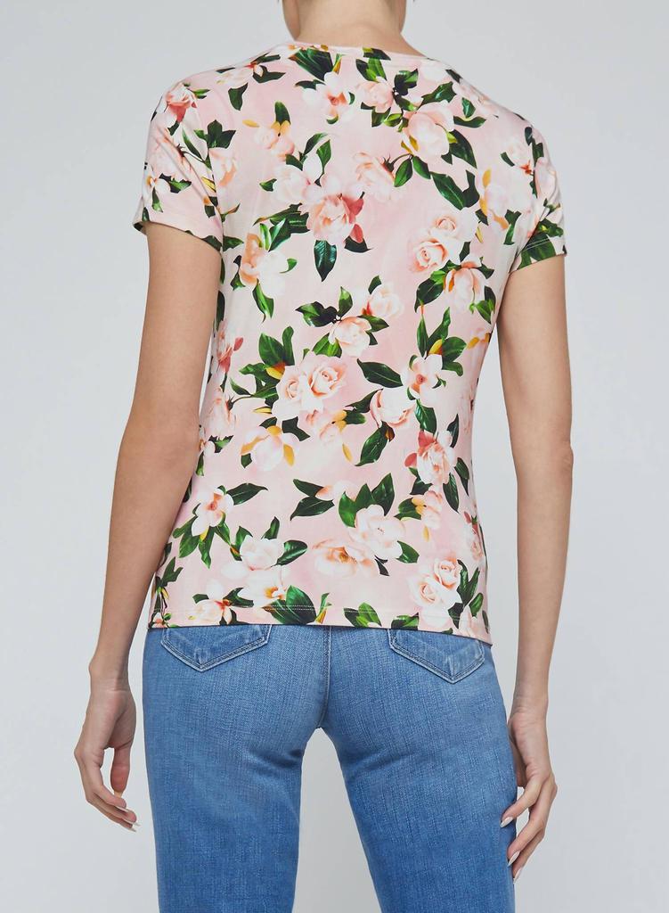 L'Agence L'Agence - Ressi Short Sleeve Rose Print Tee