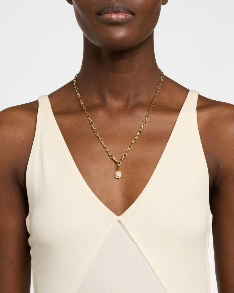 Azlee Silhouette Small Emerald-Cut Diamond Charm 3