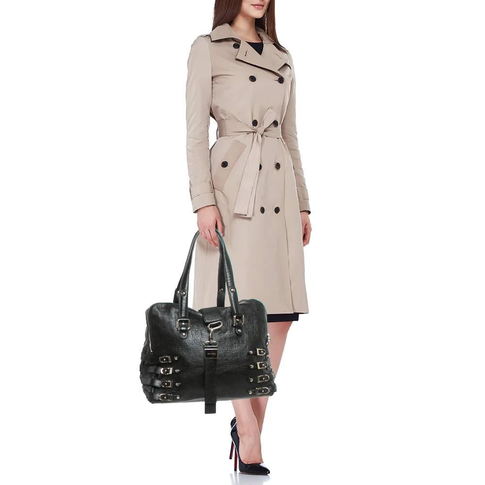 Jimmy Choo Jimmy Choo Black Textured Leather Blythe M Bag 2