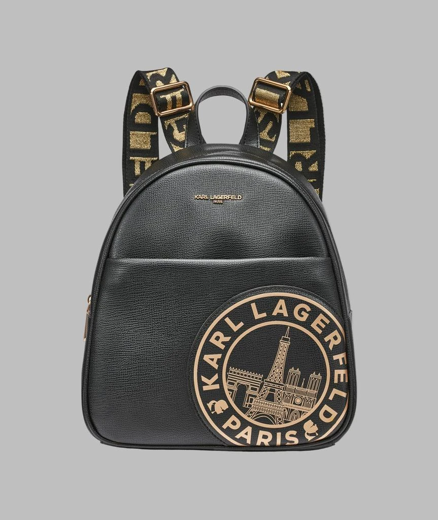 Karl Lagerfeld Paris MAYBELLE BACKPACK BLACK WITH WHITE LOGO  display picture 1