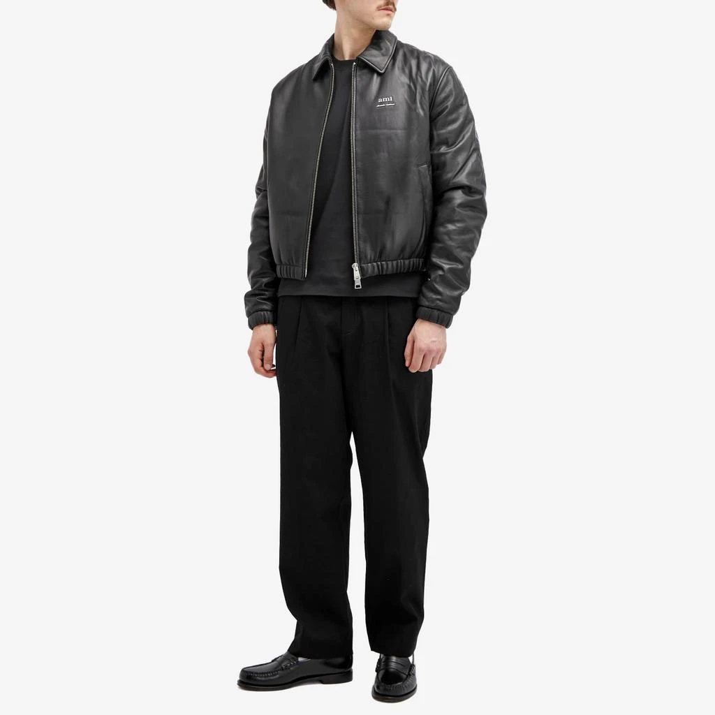 AMI AMI Paris Padded Leather Jacket 4