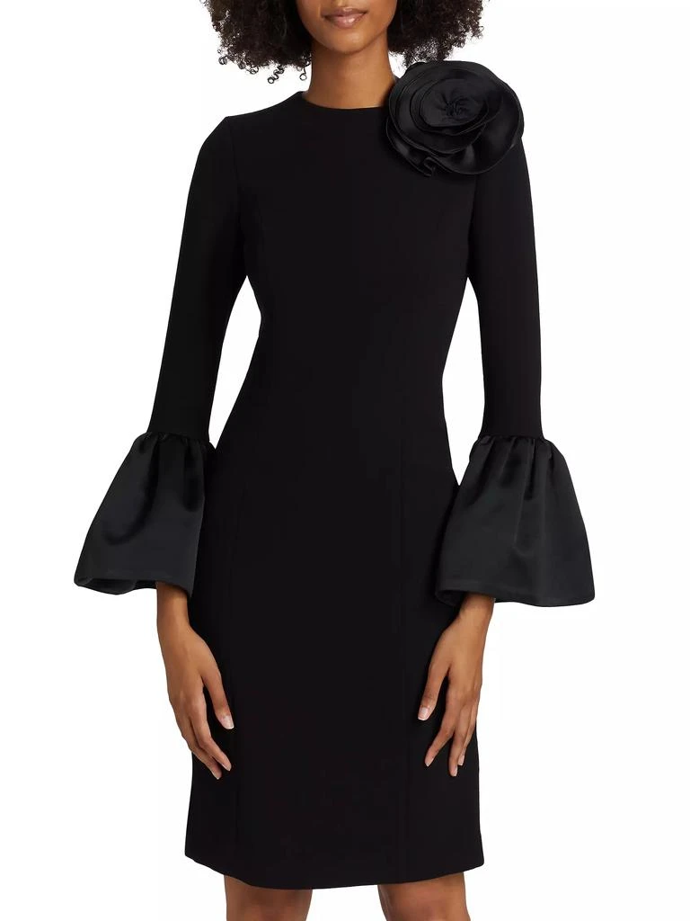 Teri Jon Satin Rosette Crepe Cocktail Dress 3