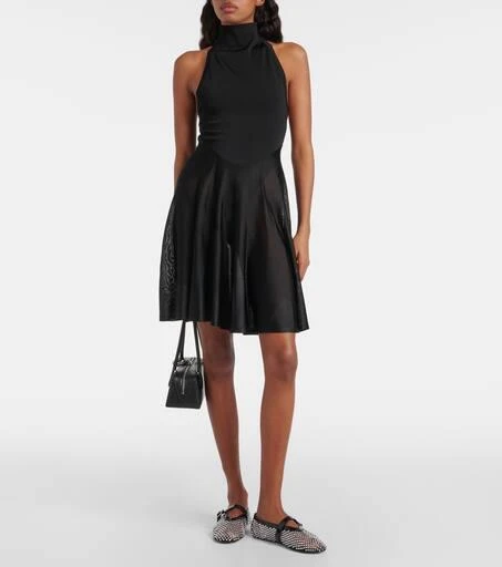 Alaïa Jersey and mesh minidress 2