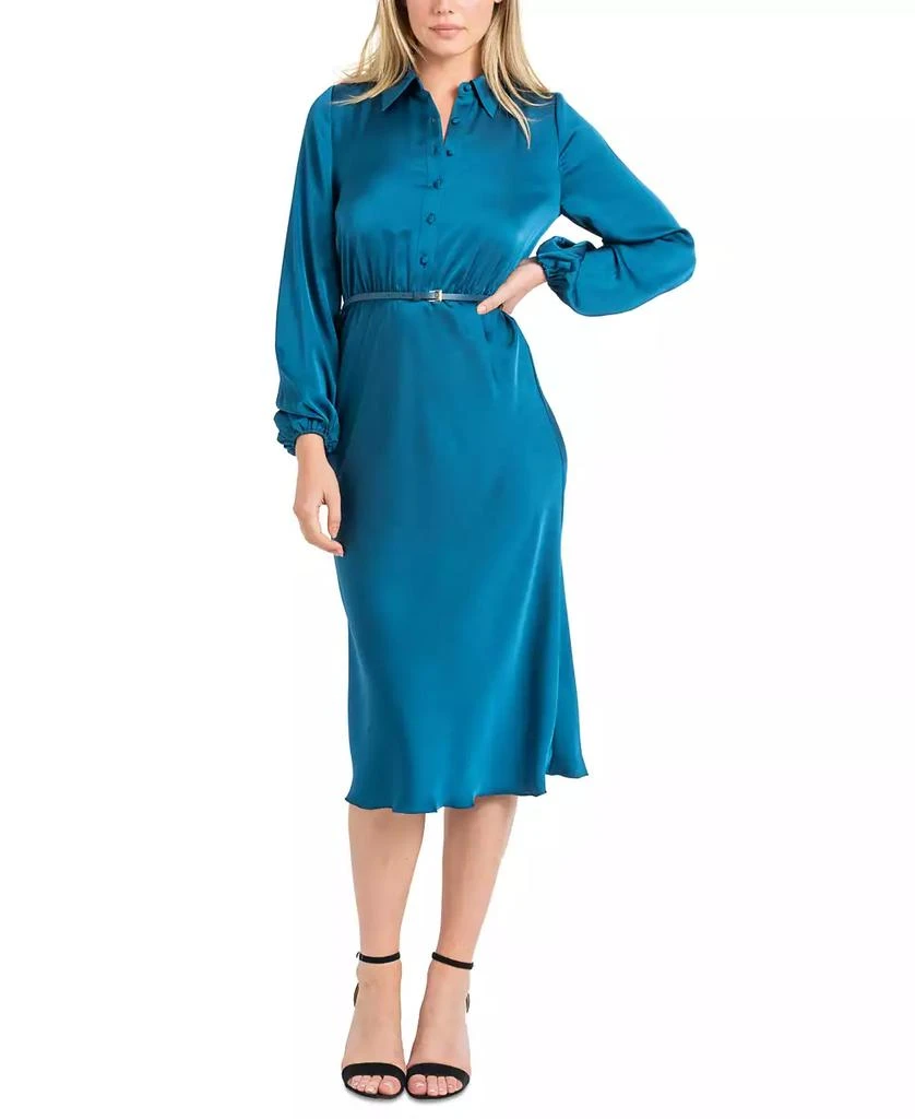Sam Edelman Women's Satin Belted Shirtdress 1