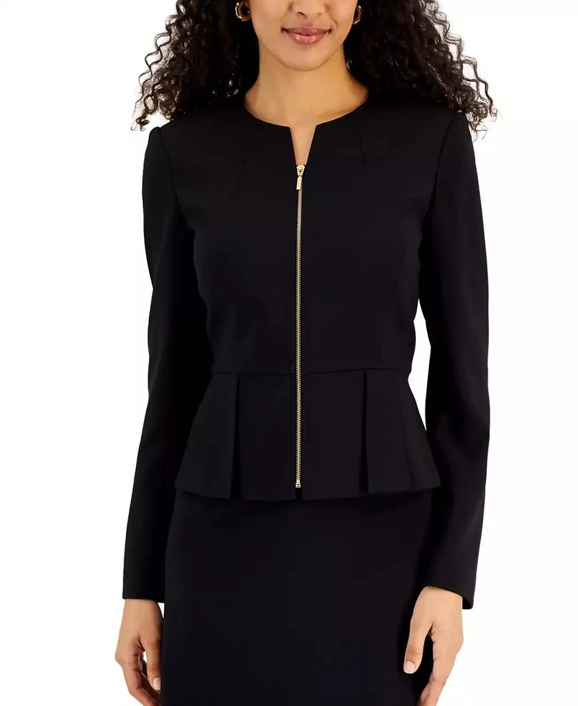 Tahari Zipper Jacket Skirt Suit 4