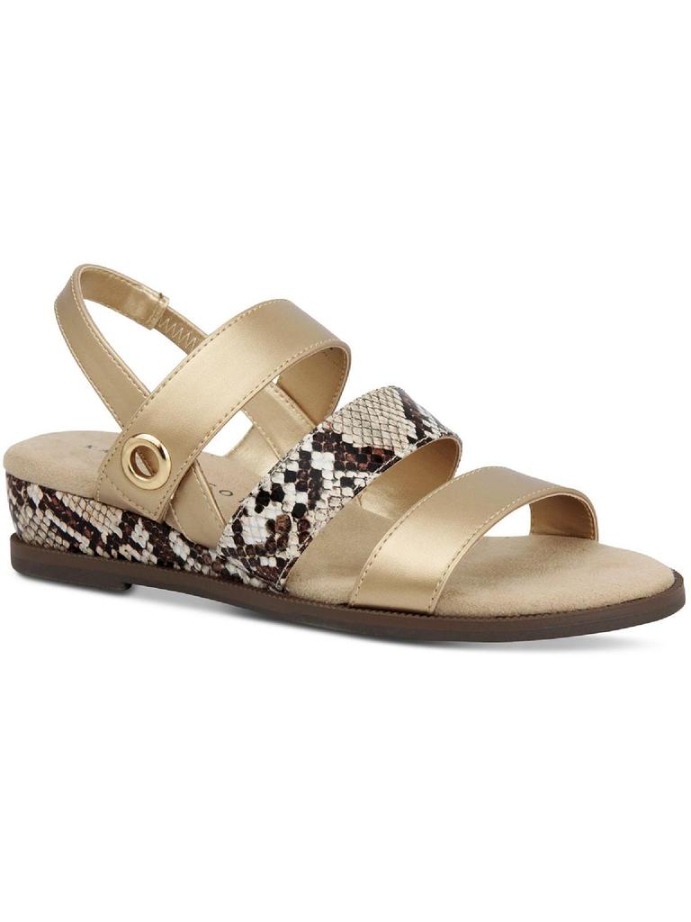 Karen Scott Xeena Womens Patent Embossed Slingback Sandals
