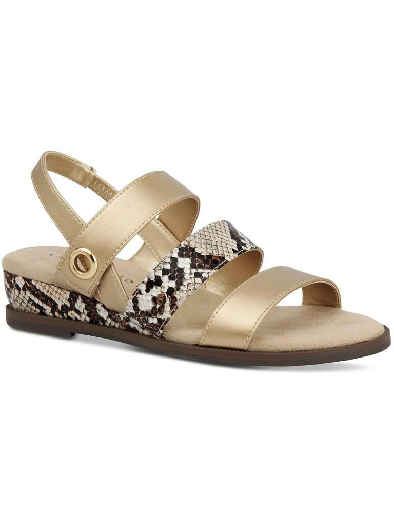 Karen Scott Xeena Womens Patent Embossed Slingback Sandals 1