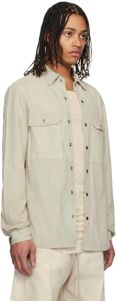 Rick Owens Off-White Hollywood Outershirt Leather Overshirt 2