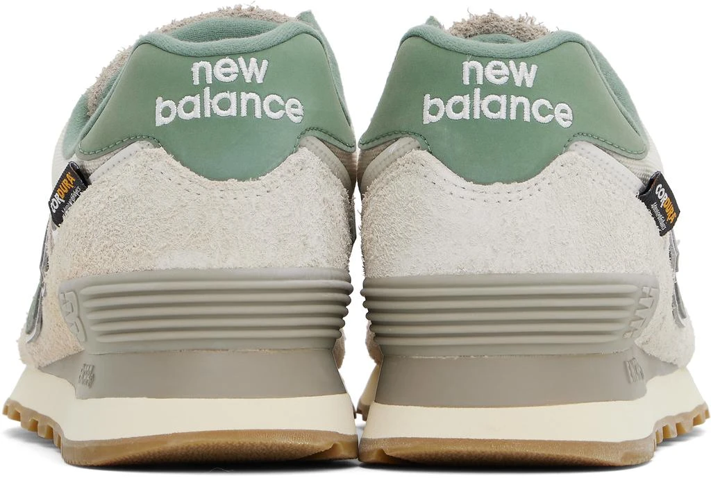 New Balance Beige & Green 574 Sneakers 2