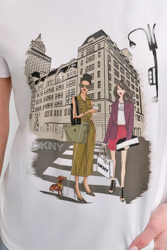 DKNY FIFTH AVE EMBELLISHED GRAPHIC TEE 5