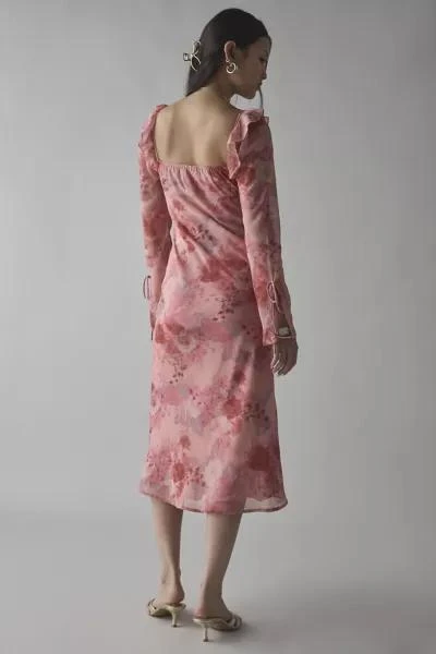 Kiss The Sky Kiss The Sky Ruffle-Trim Bell Sleeve Midi Dress 3