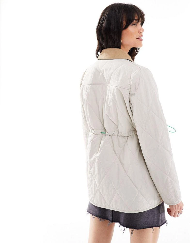 Barbour Barbour x ASOS Kaz quilted jacket in stone 3