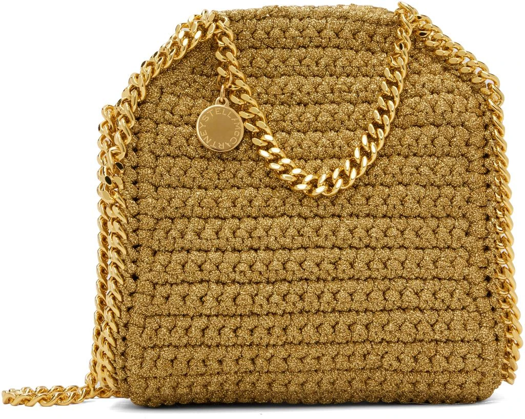 Stella McCartney Gold Tiny Falabella Lurex Crochet Tote Bag 1