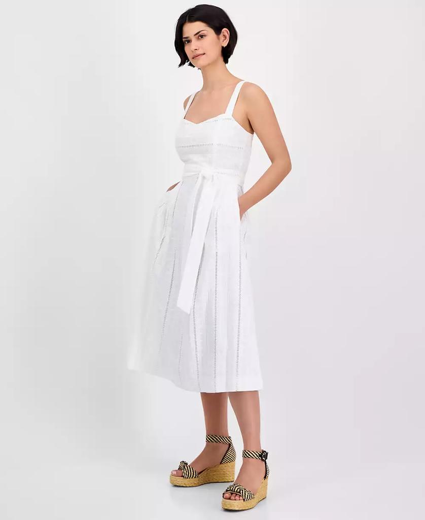 julia jordan Women's Cotton Eyelet Midi Dress
