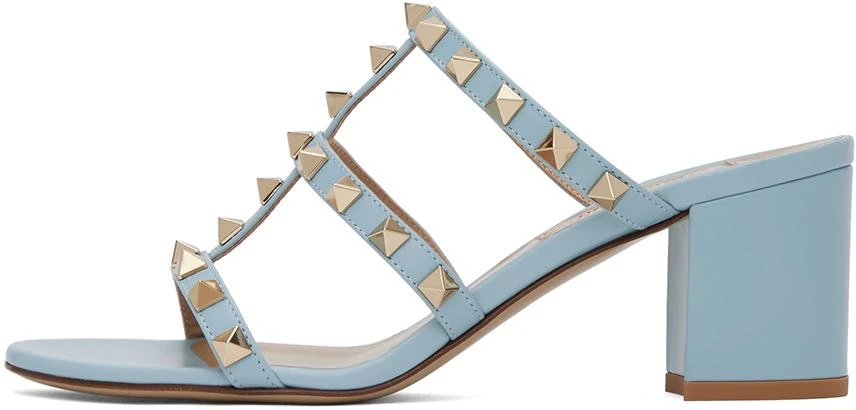 Valentino Blue Rockstud Calfskin Heeled Sandals 3