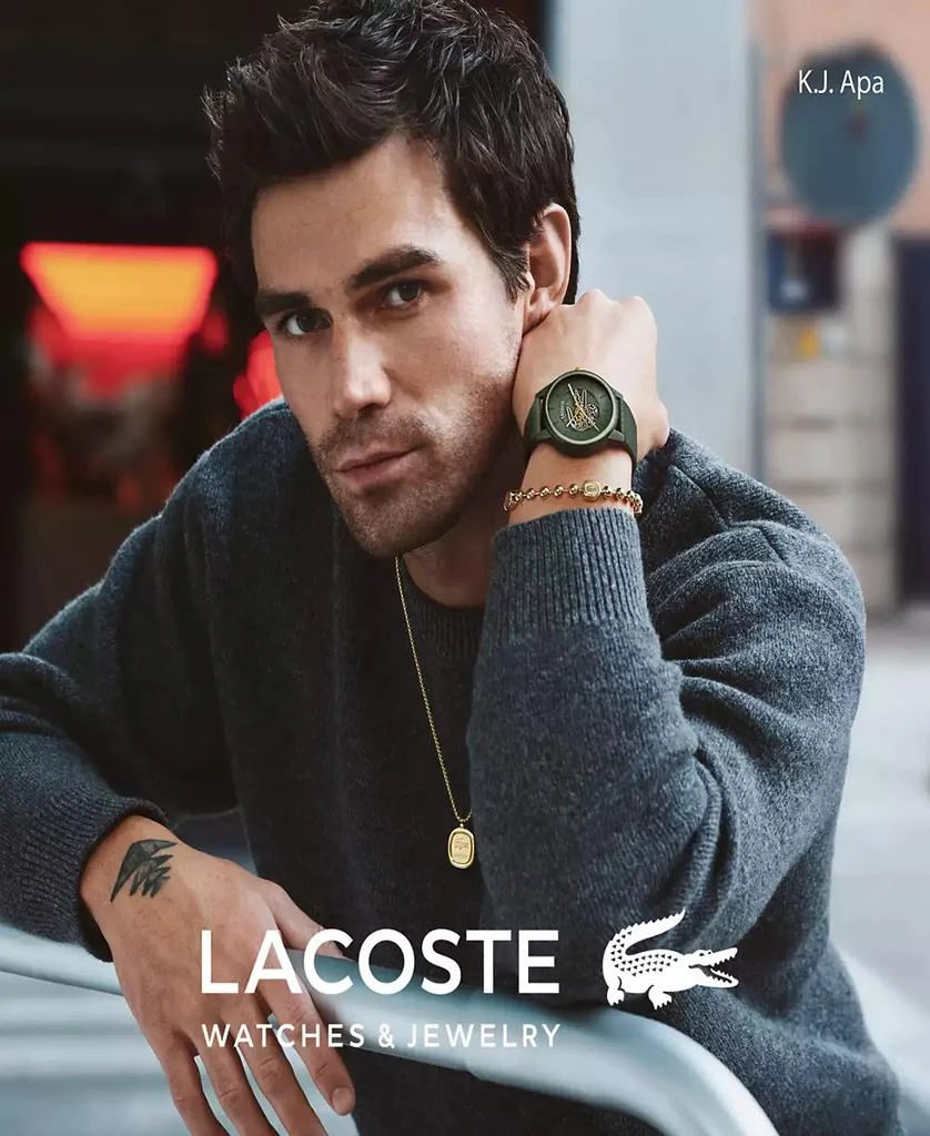 Lacoste L.12.12 Automatique Men's Green Leather Strap Watch 44mm 6