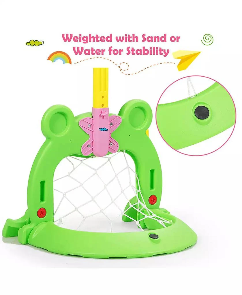 Costway 3-in-1 Kids Basketball Hoop Set Adjustable Sports Activity Center w/Balls 9