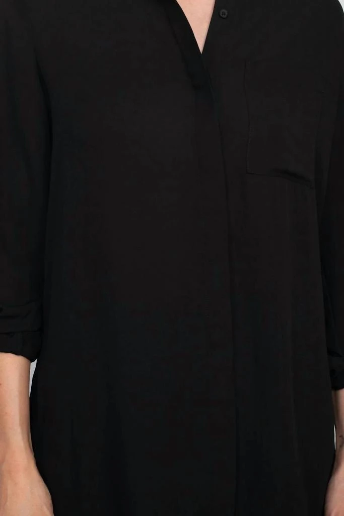 Joan Vass Joan Vass - Collared 3/4 Sleeves Chiffon Crepe Shirt 4