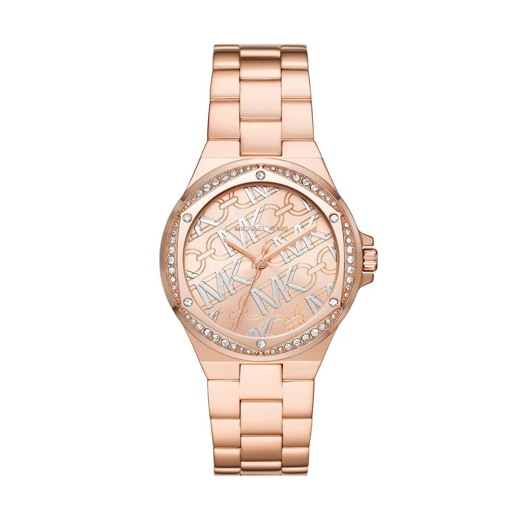 Michael Kors MK7405 - Lennox Three-Hand Rose Gold-Tone Stainless Steel Watch 1