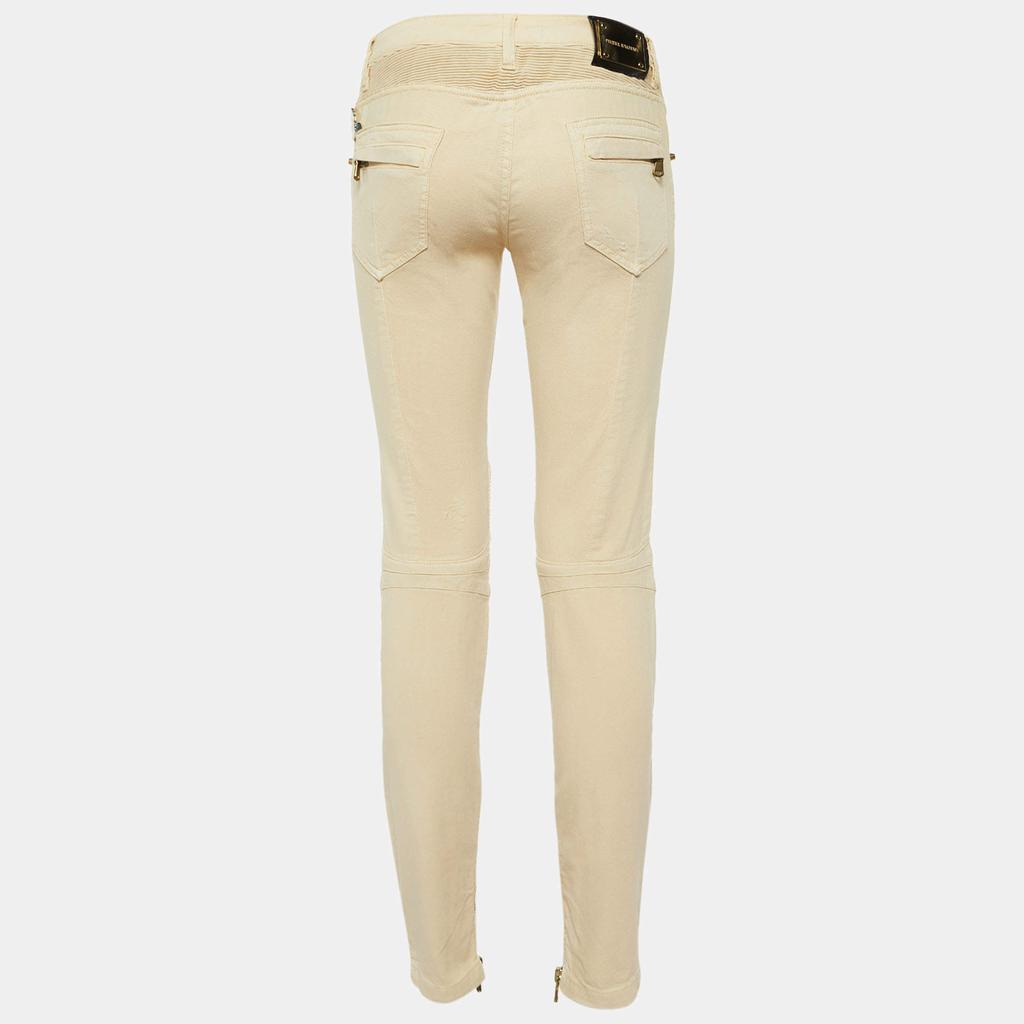 PIERRE BALMAIN Pierre Balmain Beige Denim Ribbed Slim Fit jeans M/Waist 30"