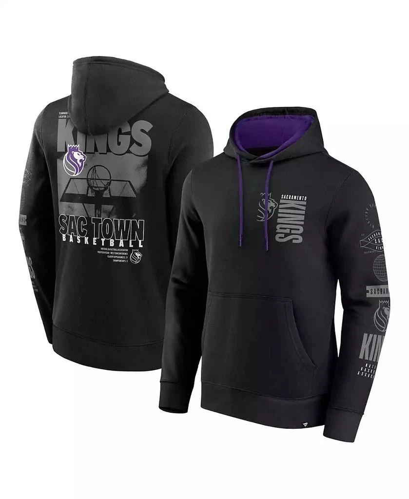 Fanatics Men's Black Sacramento Kings Game Time Crossover Pullover Hoodie 1