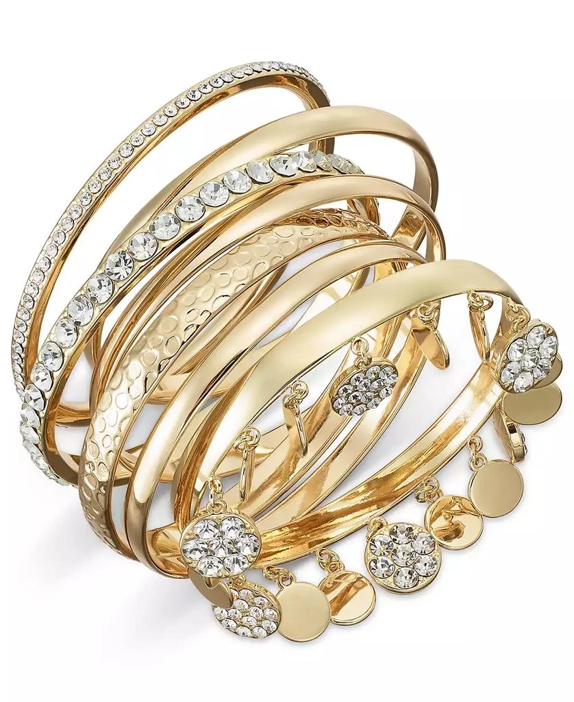 INC International Gold-Tone 6-Pc. Set Crystal Bangle Bracelets, Exclusively at Macy
s