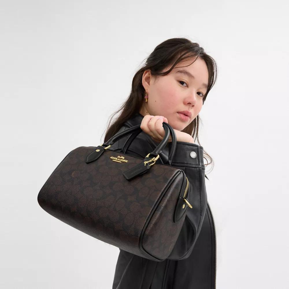 ★人気デザイン★COACH Rowan Satchel In Signature Canvas Bag Coach Rowan Satchel Bag In Signature Canvas - Tote Bags