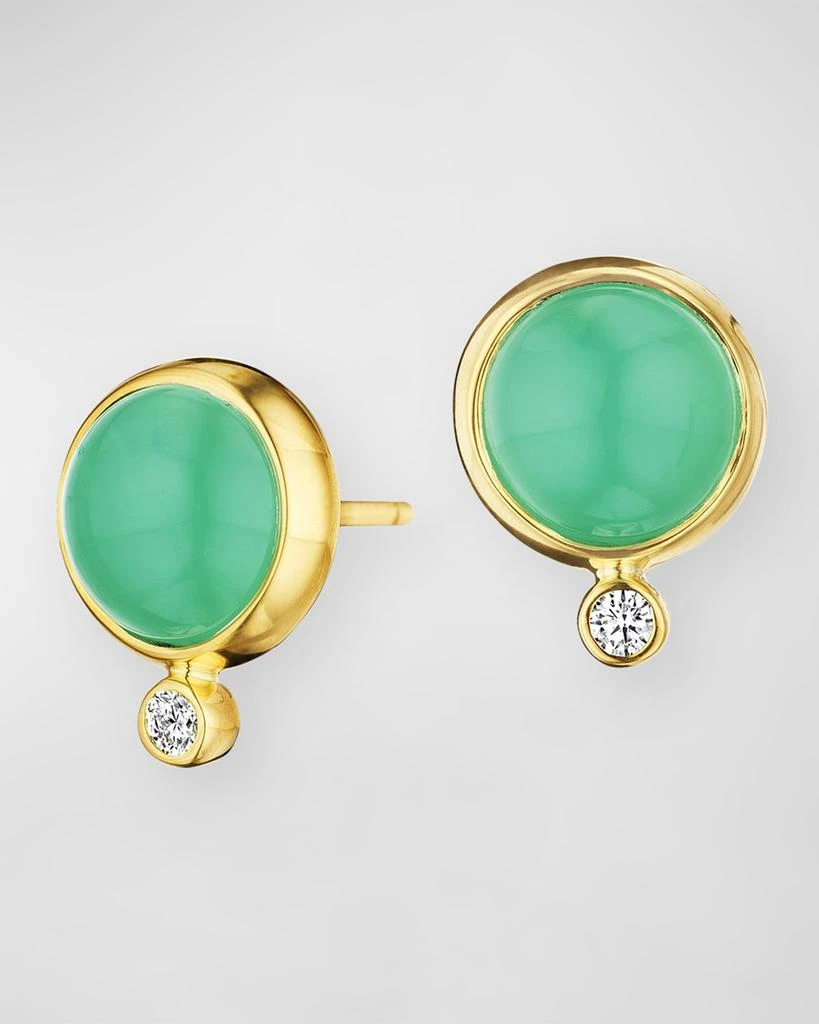 Syna 18K Gemstone Stud Earrings with Diamonds 1