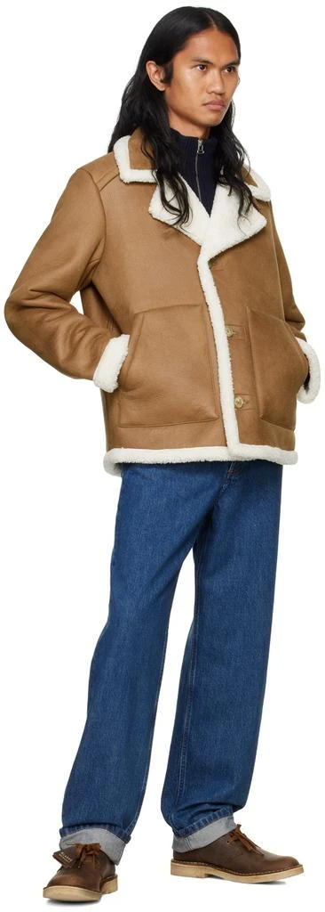 A.P.C. Tan Finn Faux-Shearling Jacket 4
