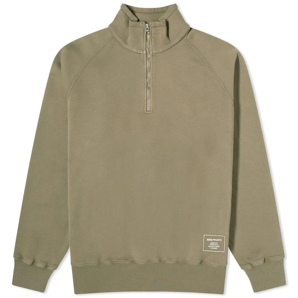 Norse Projects Norse Projects Marten Relaxed Raglan Half Zip Sweat 1