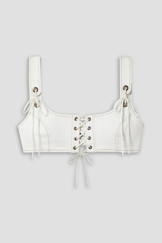 Monse Lace-up cotton-twill bralette