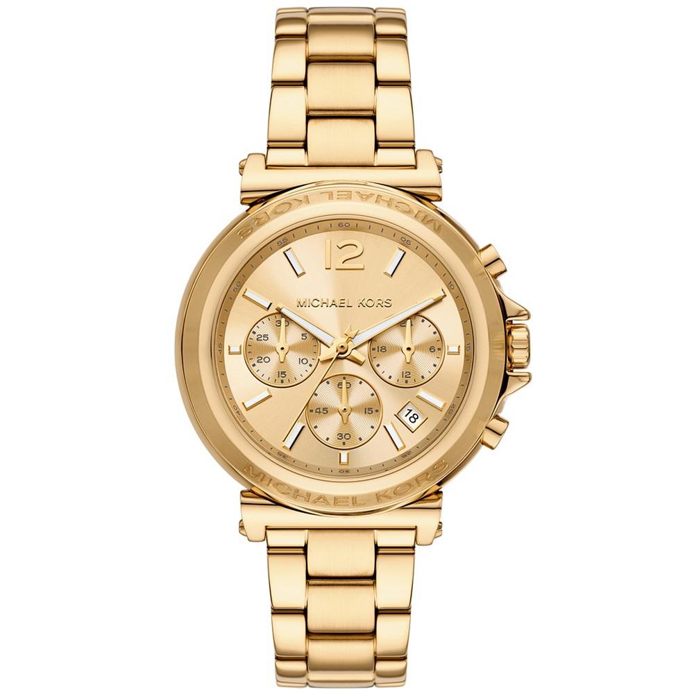Michael Kors Women's Maren Chronograph Gold-Tone Stainless Steel Watch 40mm