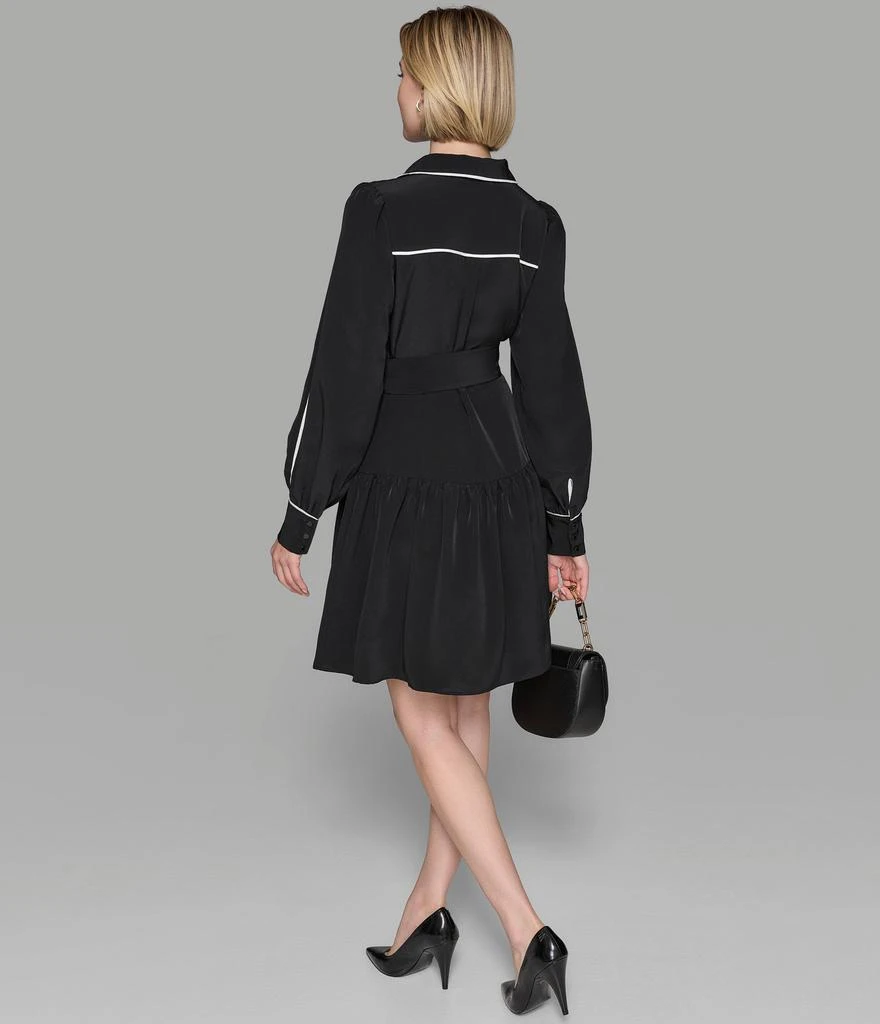 Karl Lagerfeld Paris FIT & FLARE SHIRT DRESS WITH CONTRAST PIPING 2