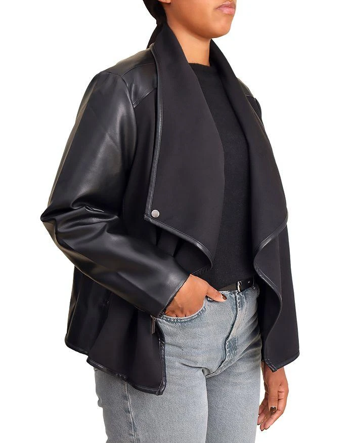 Bagatelle Faux Leather Mixed Media Jacket 3