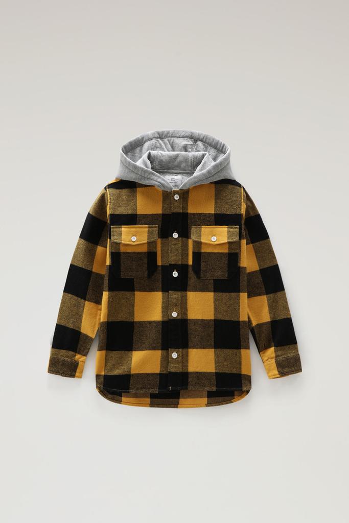 Woolrich Boys' Hooded Buffalo Check Overshirt - Boys - Yellow