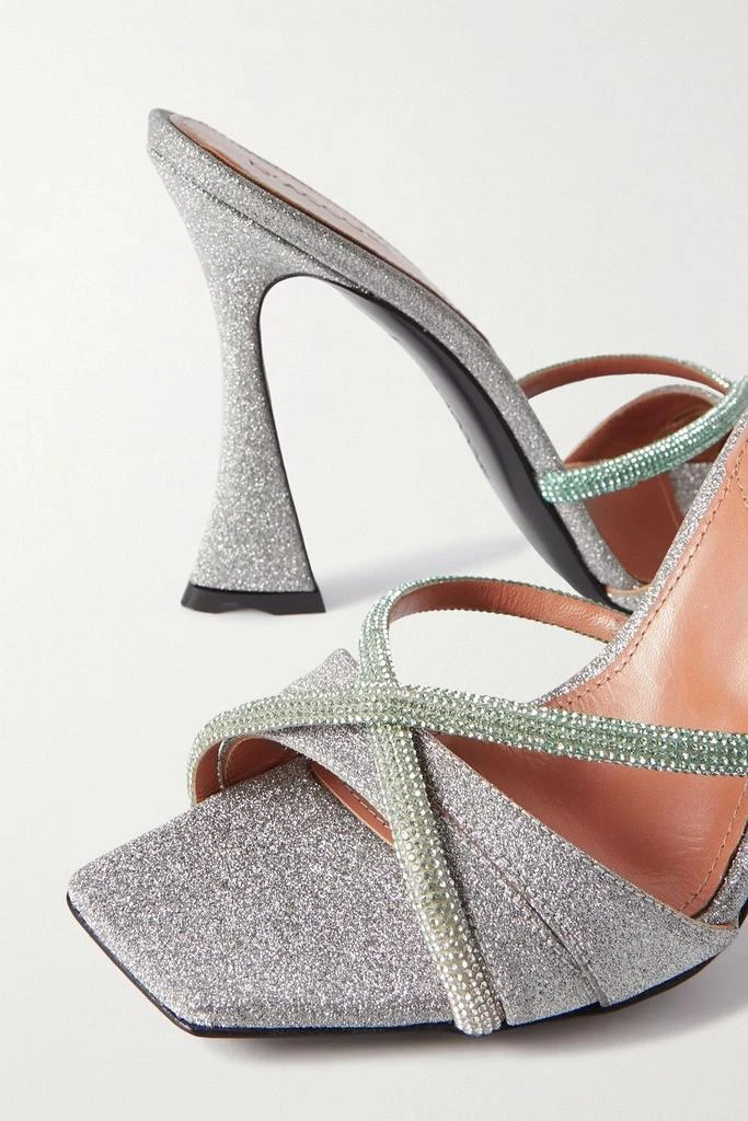 D'ACCORI Lust crystal-embellished glittered leather mules 4
