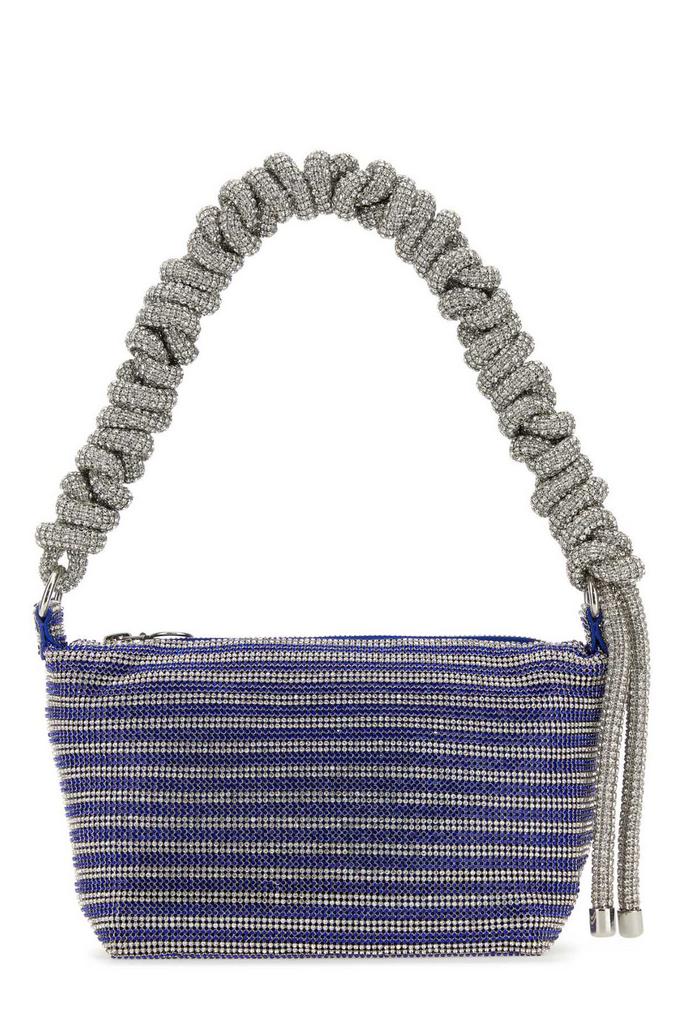 Kara Kara Embellished Mesh Phone Cord Zipped Shoulder Bag