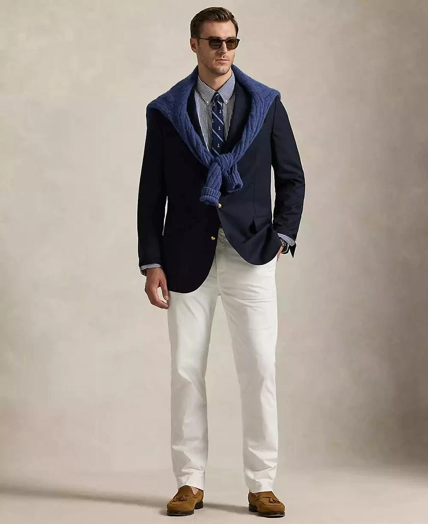 slim fit dress slacks Lauren Ralph Lauren Mens Check Classic Fit Dress Pants Navy Size 34x30 main image 1