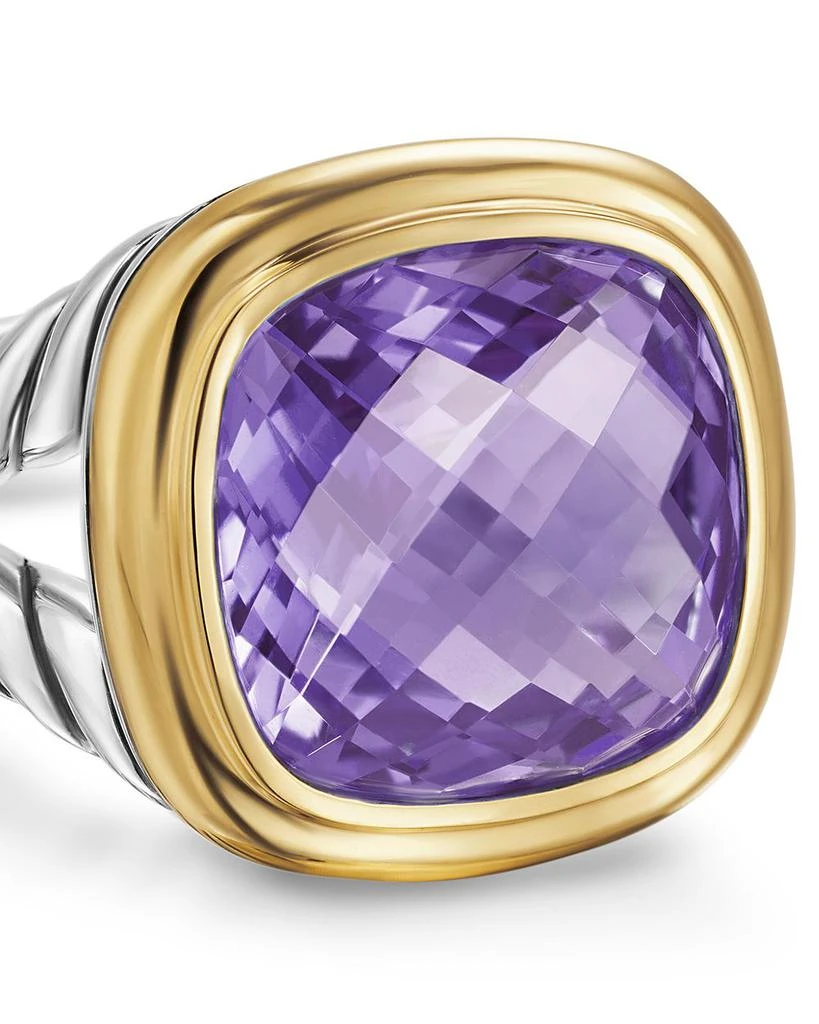 David Yurman Albion® Ring in Sterling Silver with 18K Yellow Gold and Amethyst, 11mm 5