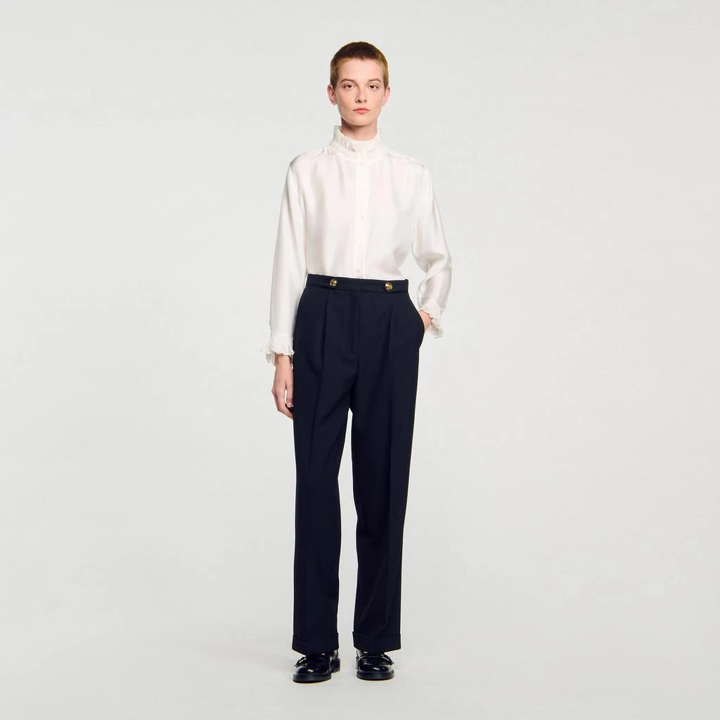 Sandro Silk shirt with gathered collar 1