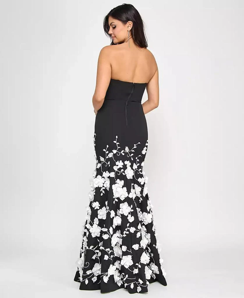 City Studios Juniors' 3D Floral-Appliqué Mermaid Gown, Created for Macy's 2