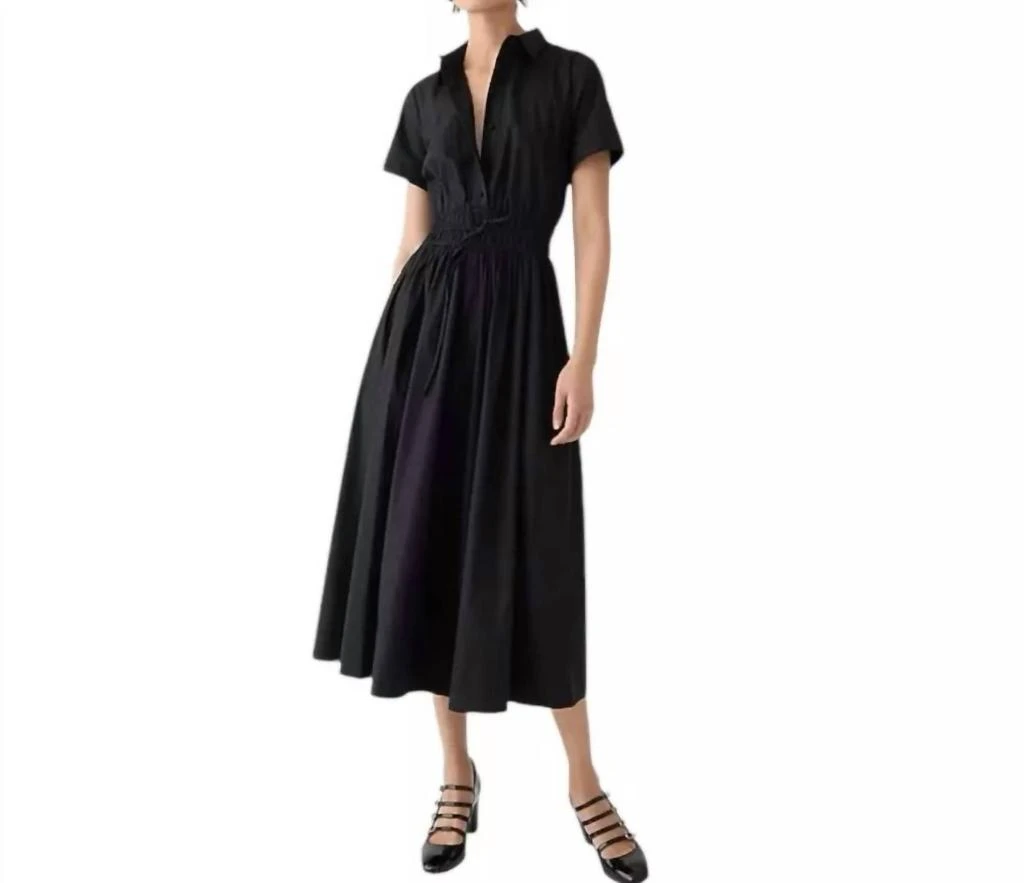 J. Crew Elena Shirtdress In Cotton Poplin In Black 1